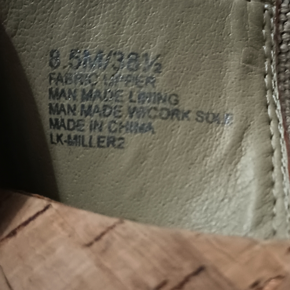 Lucky Brand Miller Tan Cross-Strap Cork Wedge Sandals 8.5 - Picture 8 of 8